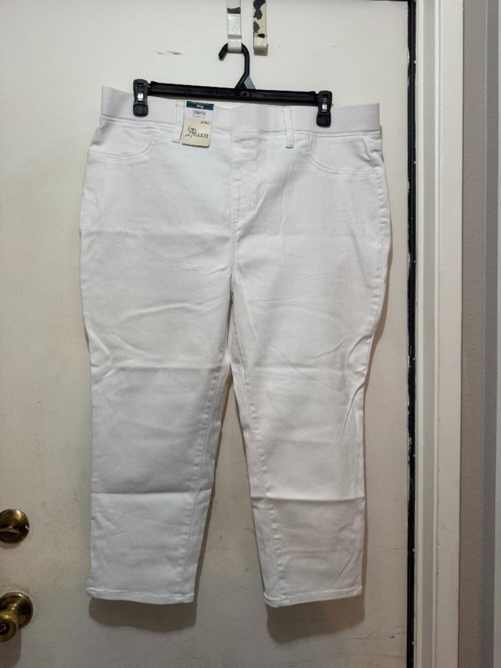 Womens Terra and Sky White Mid-Rise Plus Capris NEW! NWT